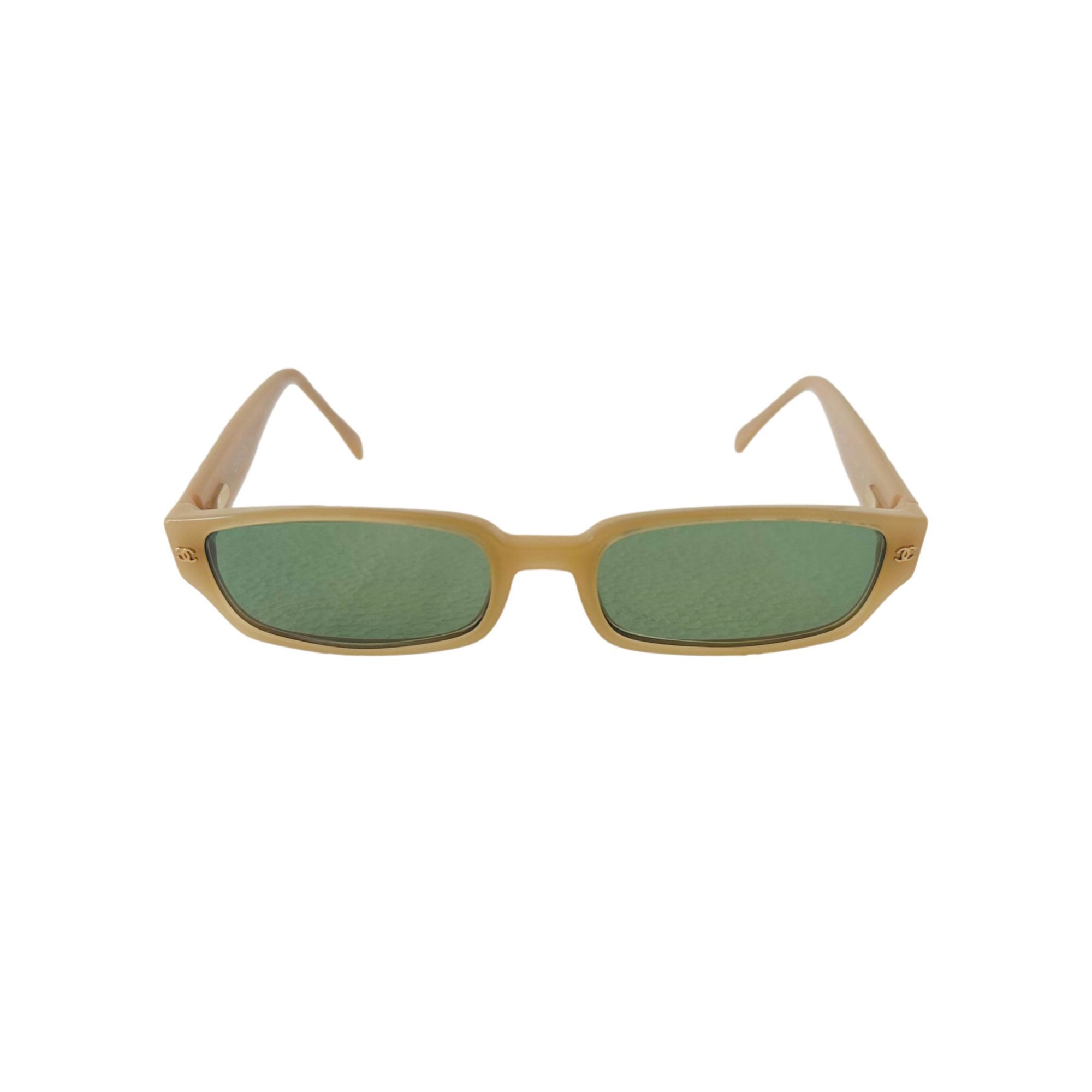 Chanel Tan Micro Rhinestone Quilted Sunglasses