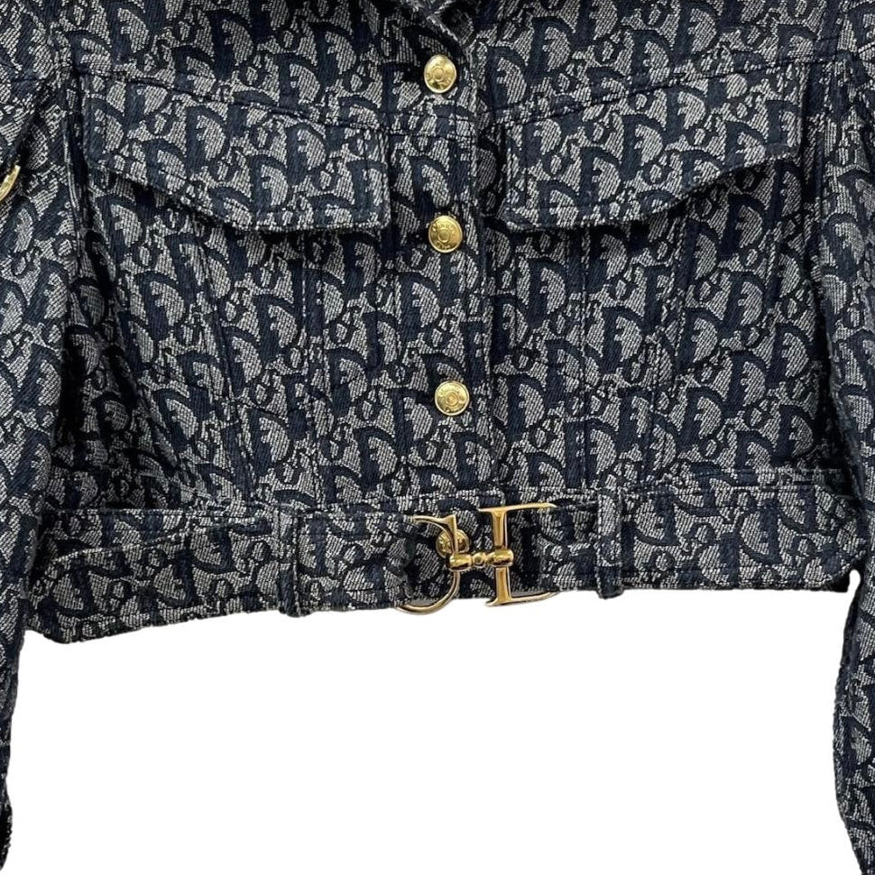 Dior Navy Cropped Belted Jacket