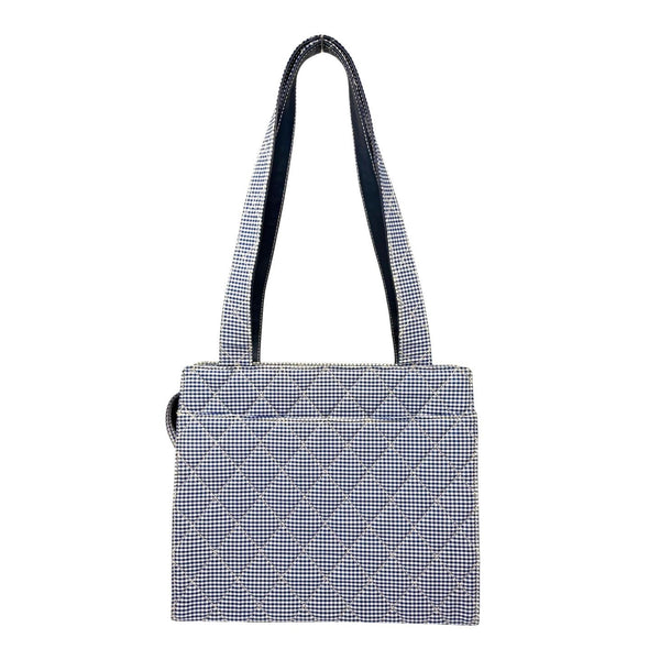 Chanel Blue Gingham Shoulder Tote