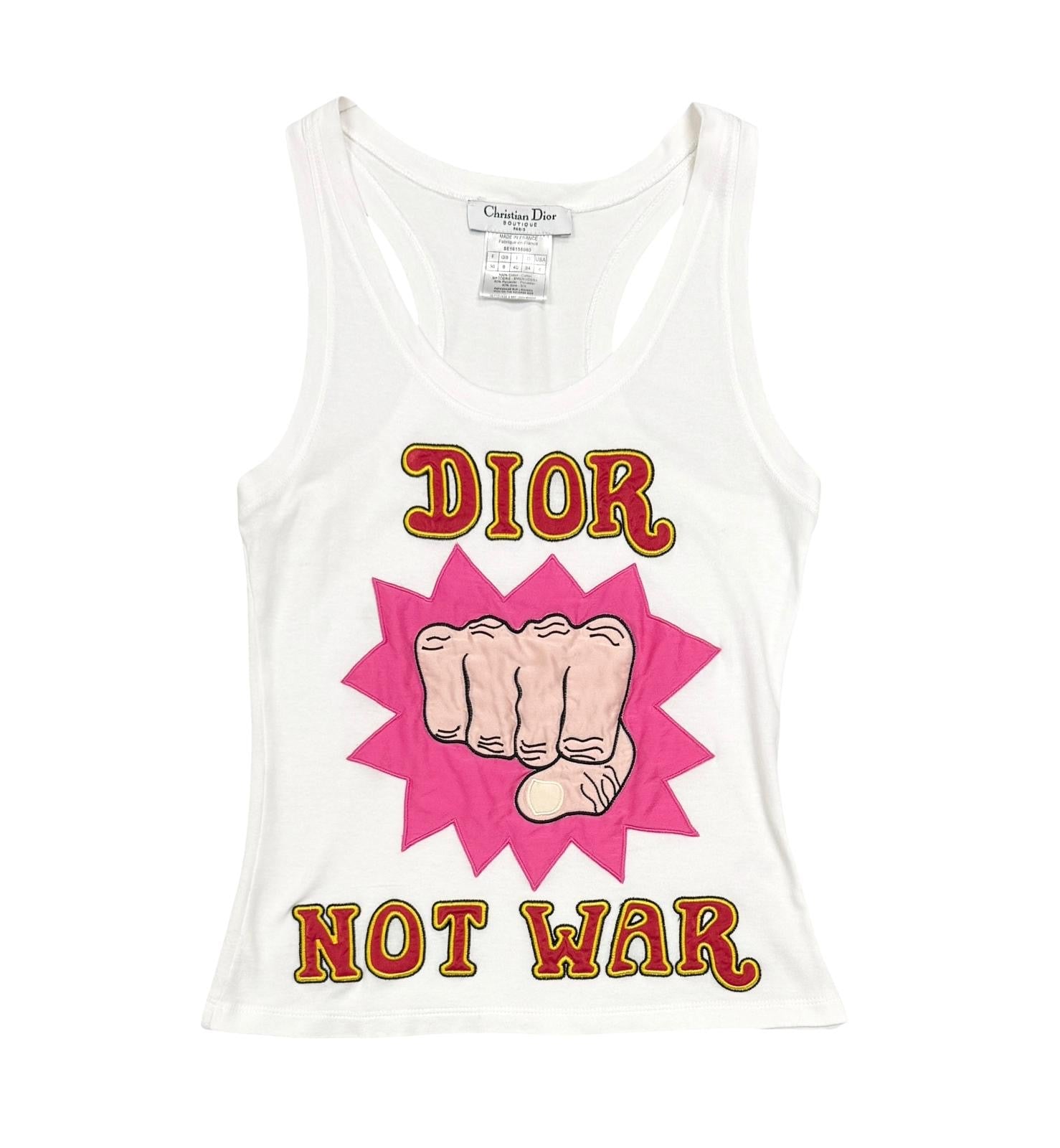 Dior “Not War” Logo Tank Top