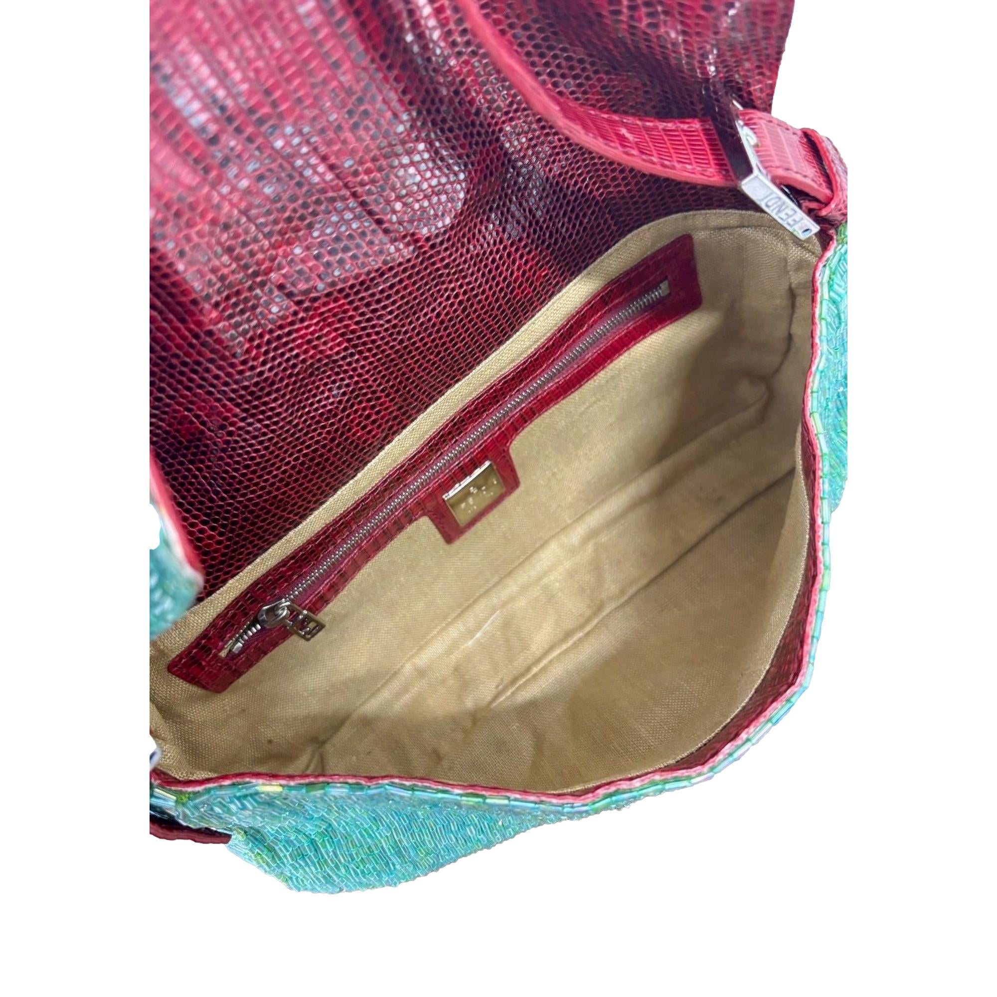 Fendi Green Beaded Baguette