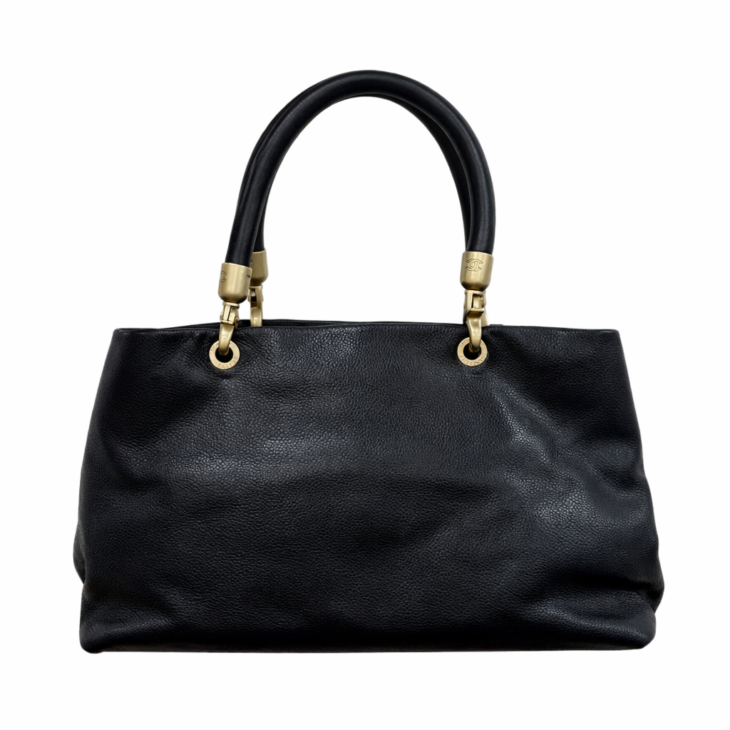 Chanel Black Caviar Structured Handle Bag