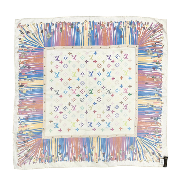 Louis Vuitton Fringe Print Logo Scarf