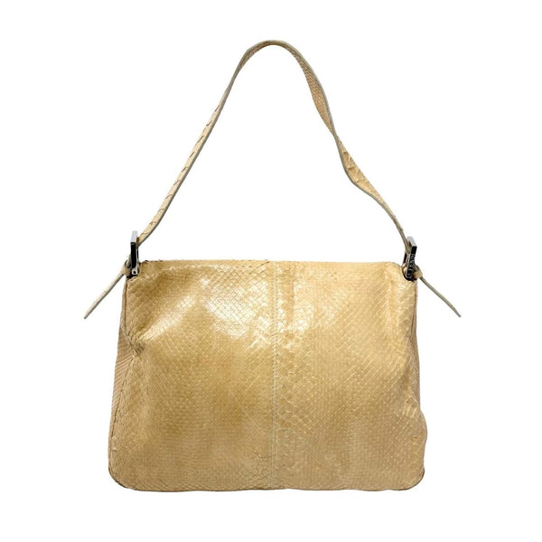 Fendi Ivory Snakeskin Mamma Baguette Bag