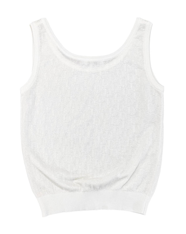 Dior White Logo Knit Tank