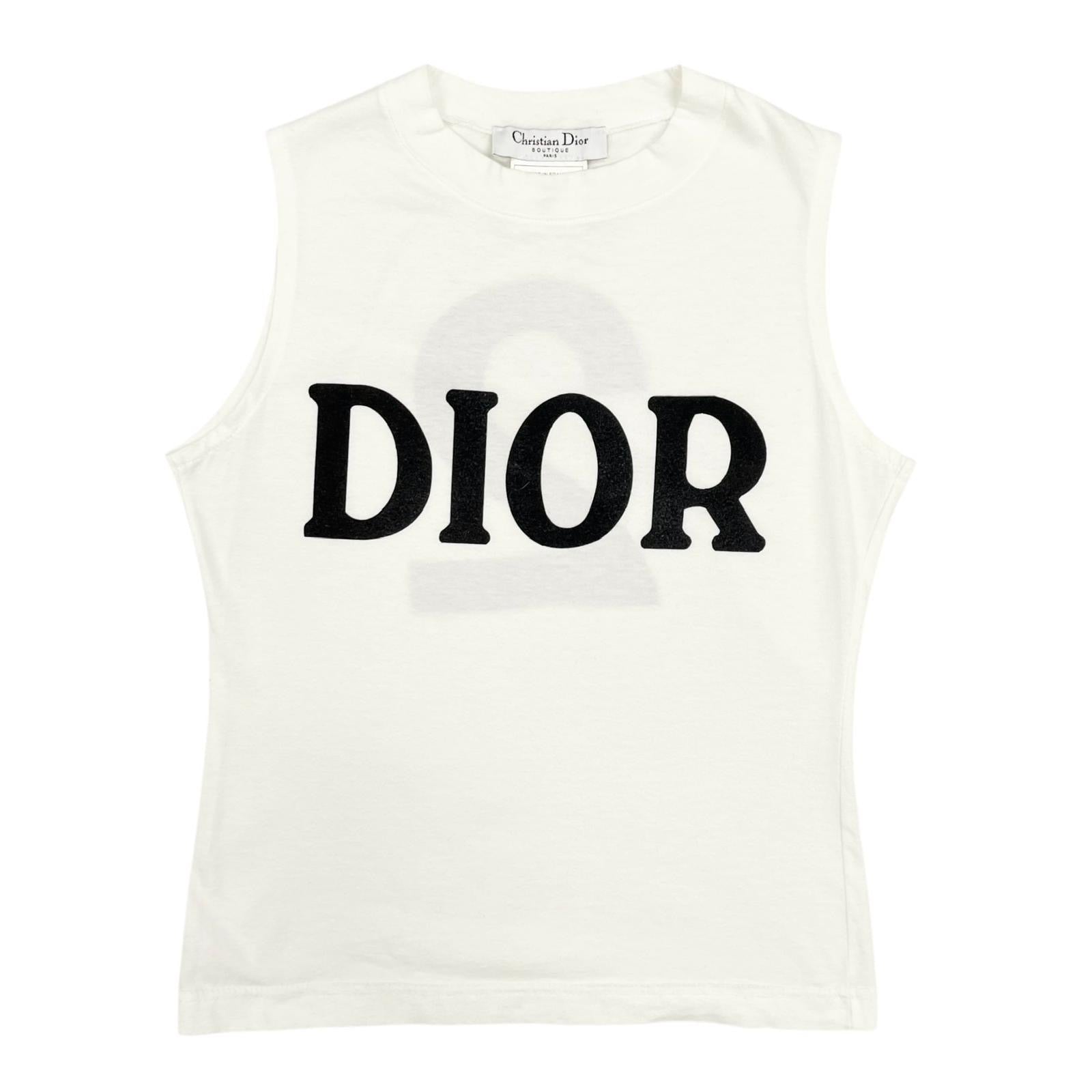 Dior White Logo Tank
