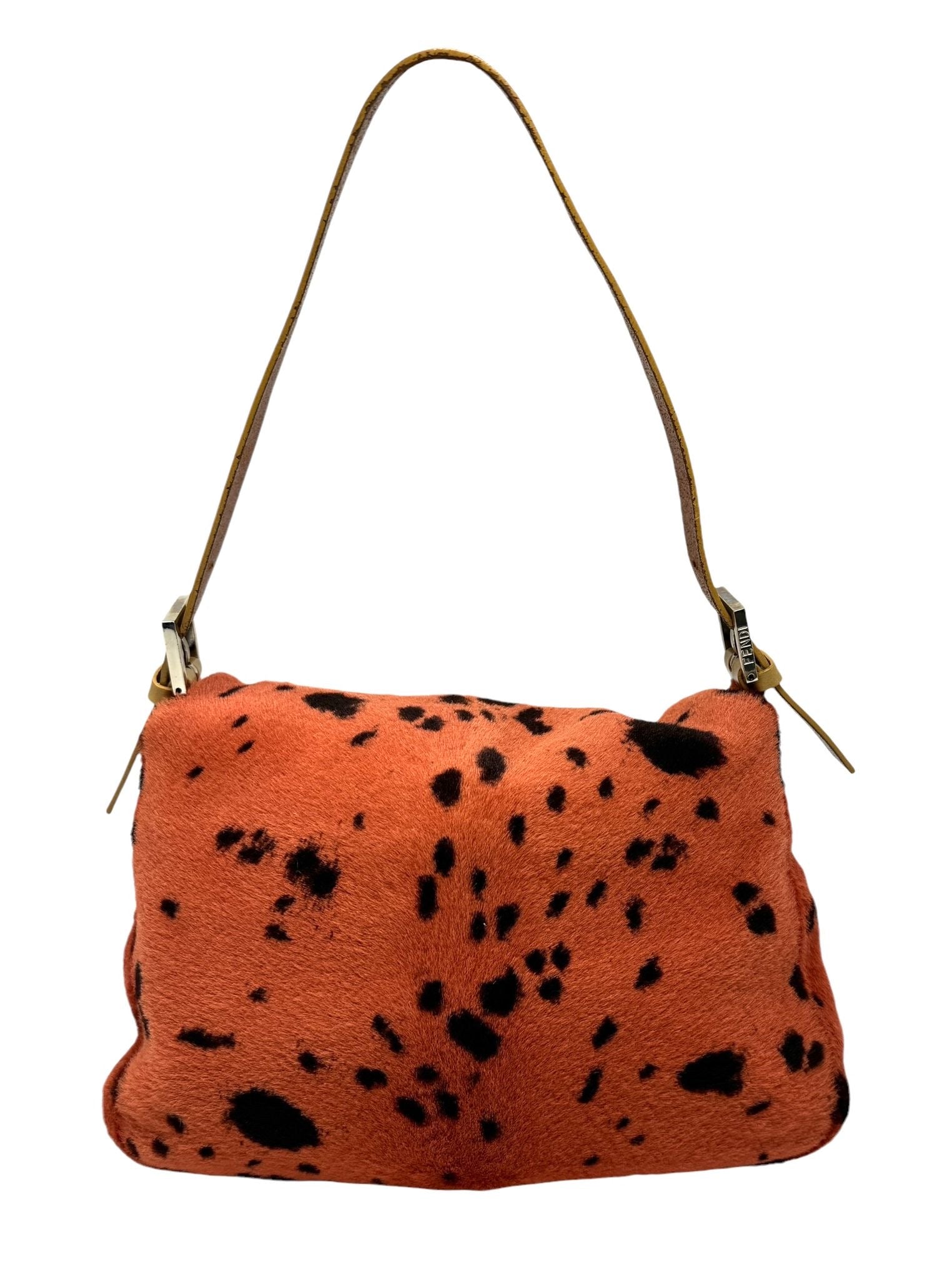 Fendi Orange Dalmation Print Baguette Bag