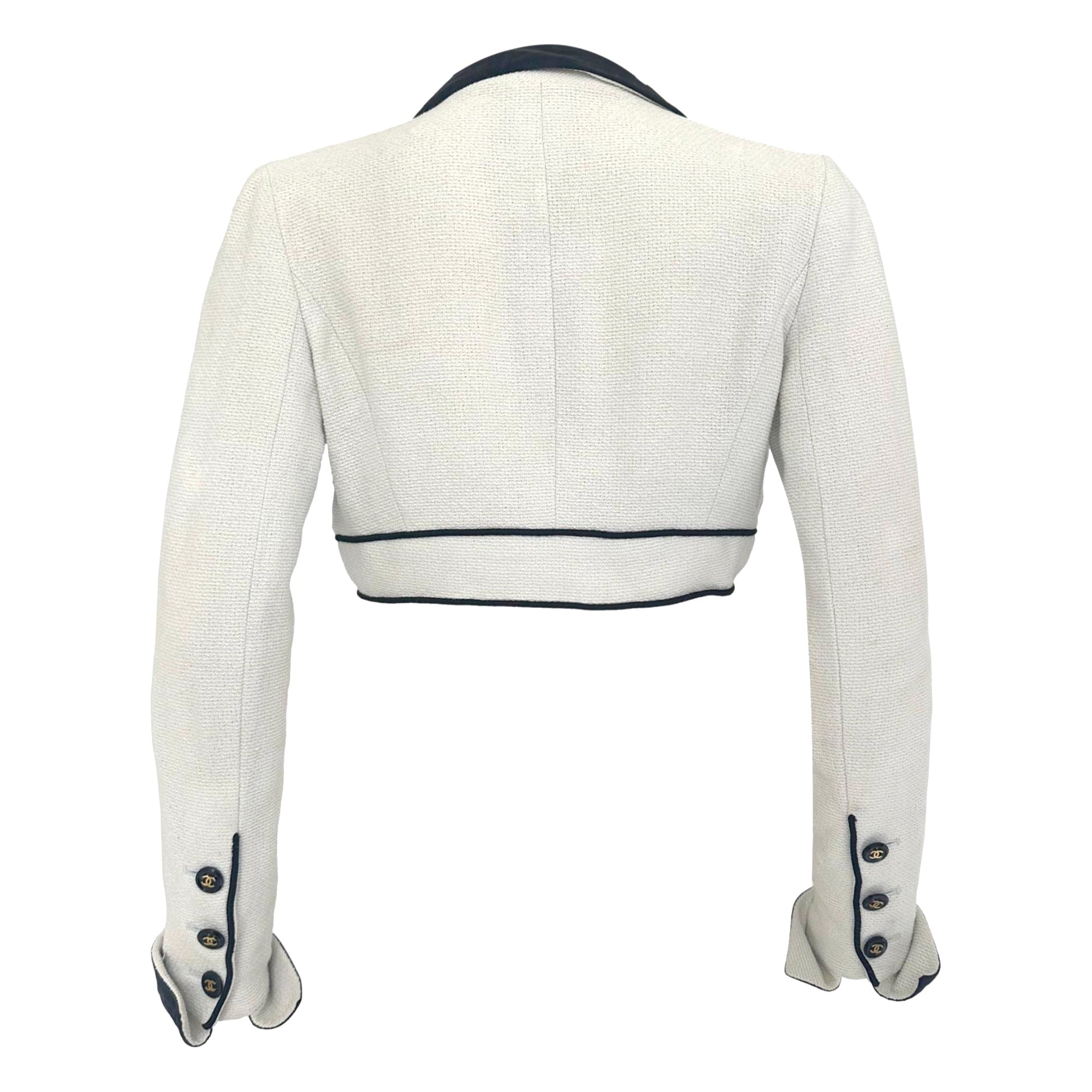 Chanel Cropped Ivory + Black Jacket – Treasures of NYC