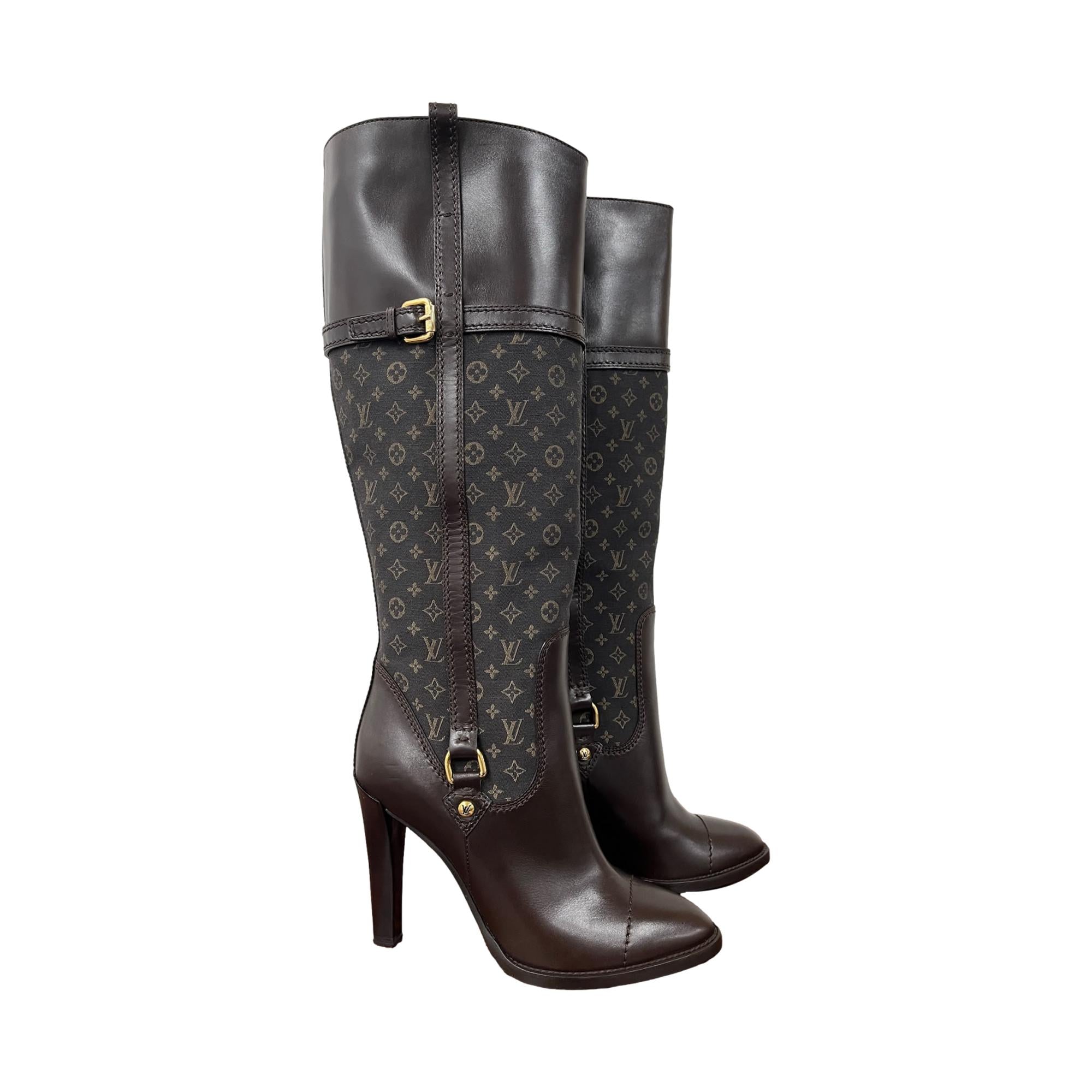 Louis Vuitton Brown Knee High Boots