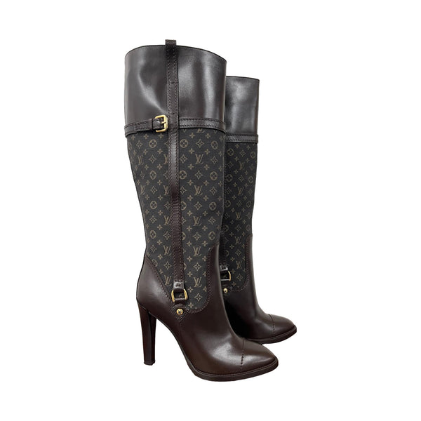 Louis Vuitton Brown Knee High Boots