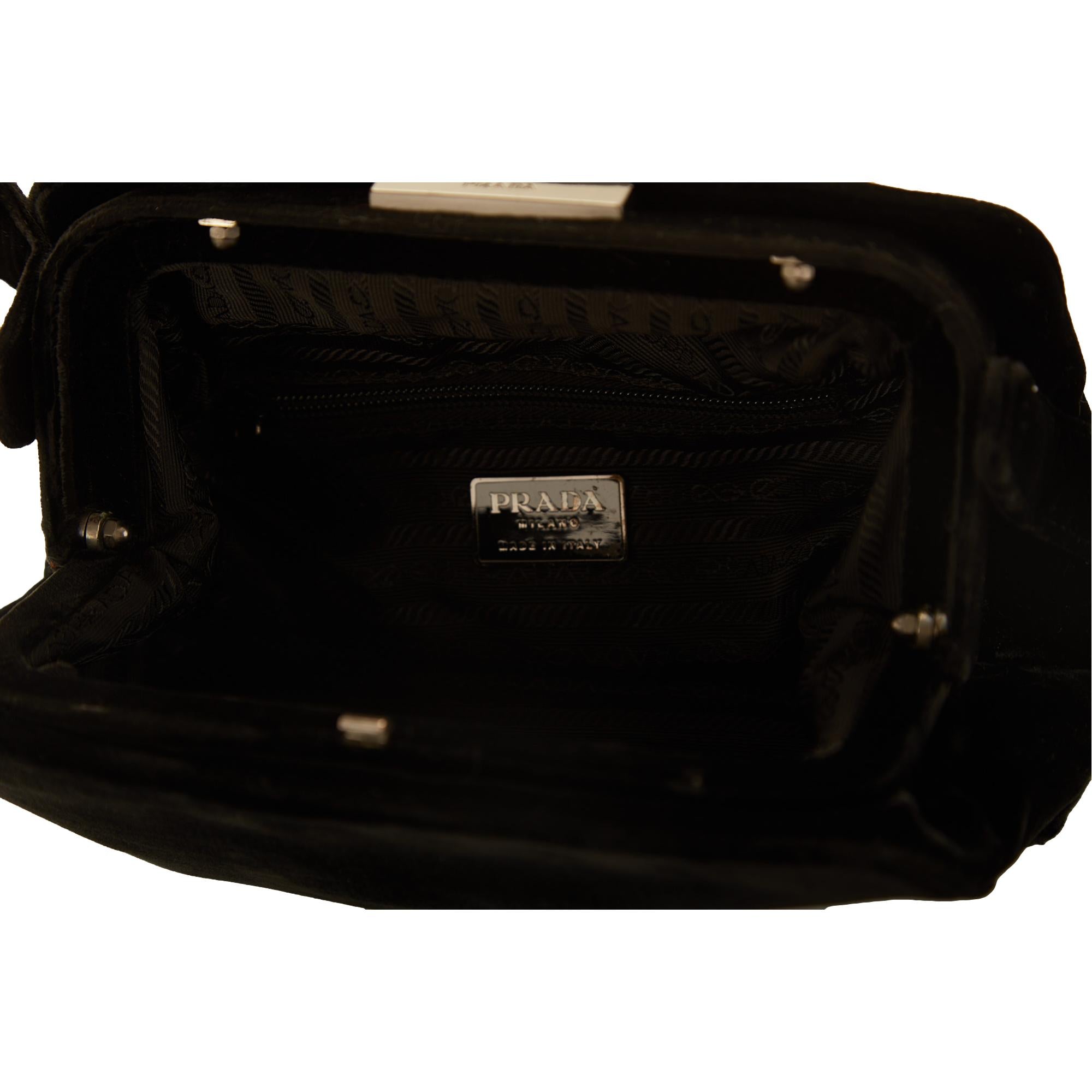 Prada Black Velvet Shoulder Bag