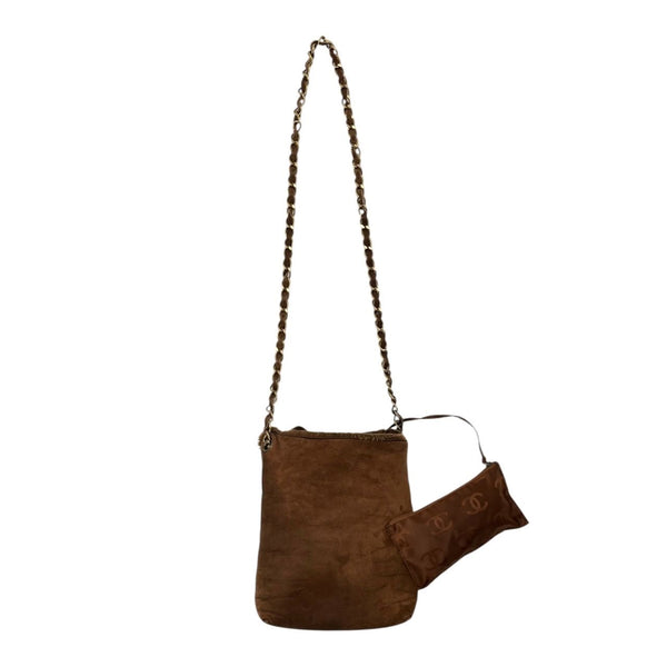 Chanel Light Brown Shearling Crossbody Bag