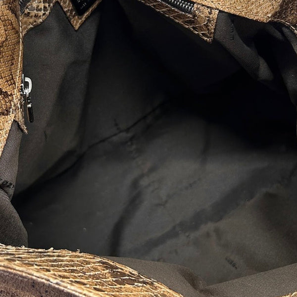 Fendi Brown Snakeskin Mamma Baguette Bag