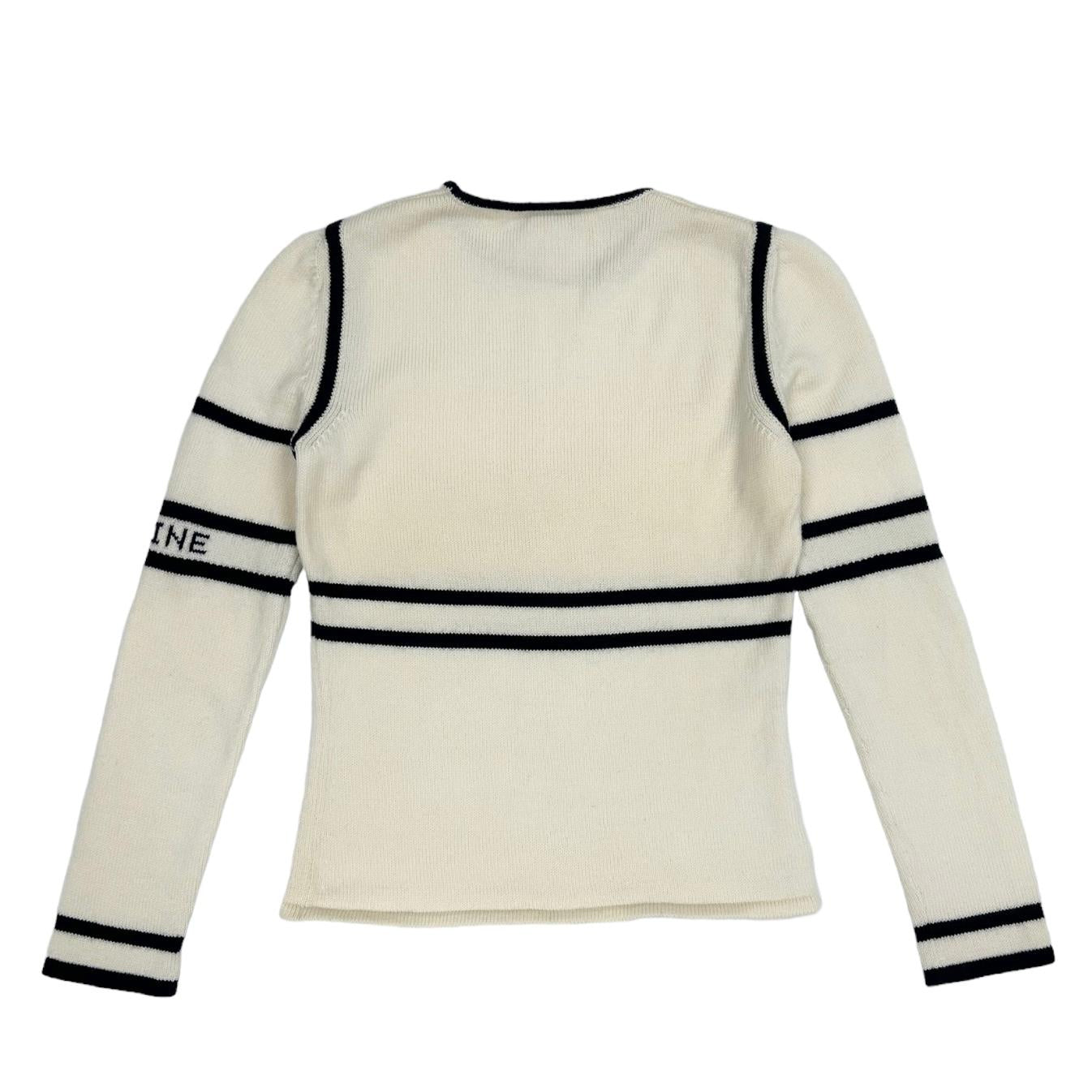 Celine White Logo Sweater