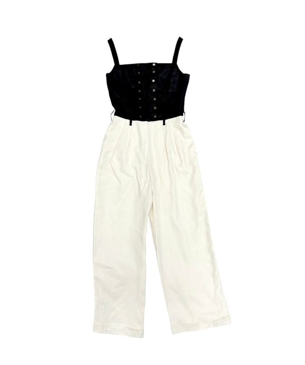 Chanel Black Corset Logo Jumpsuit