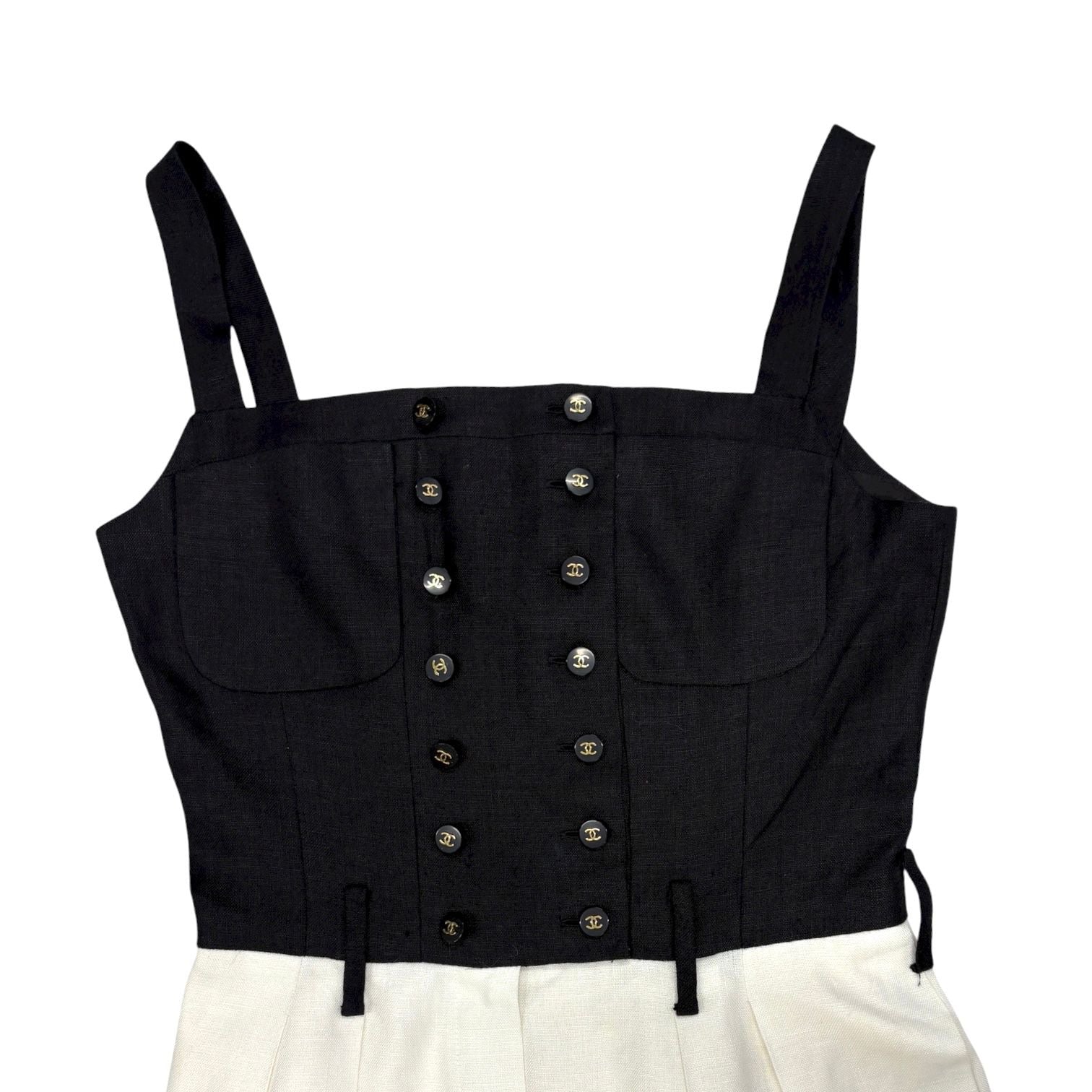 Chanel Black Corset Logo Jumpsuit