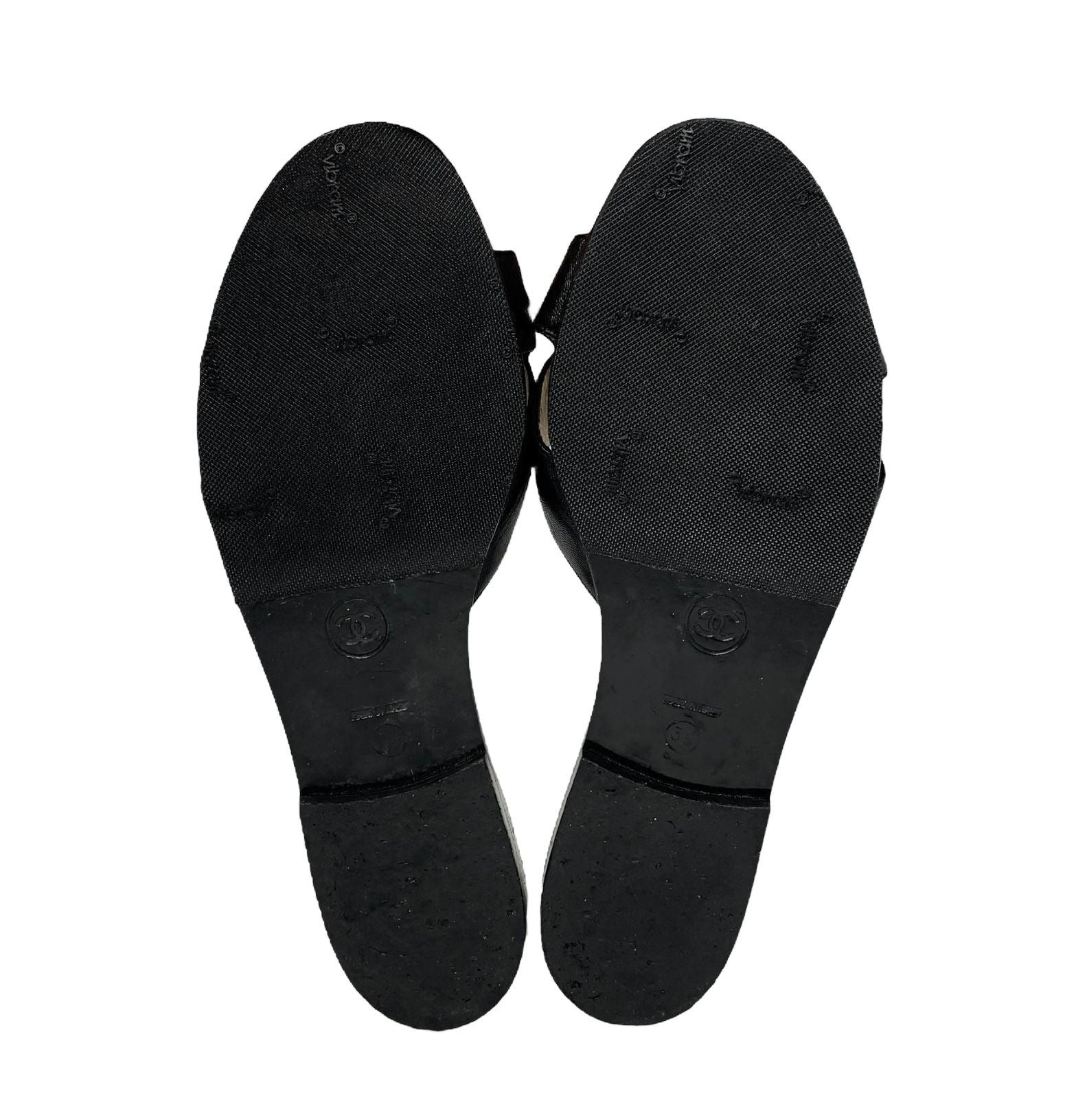 Chanel Black Leather Turnlock Logo Sandals – Treasures of NYC