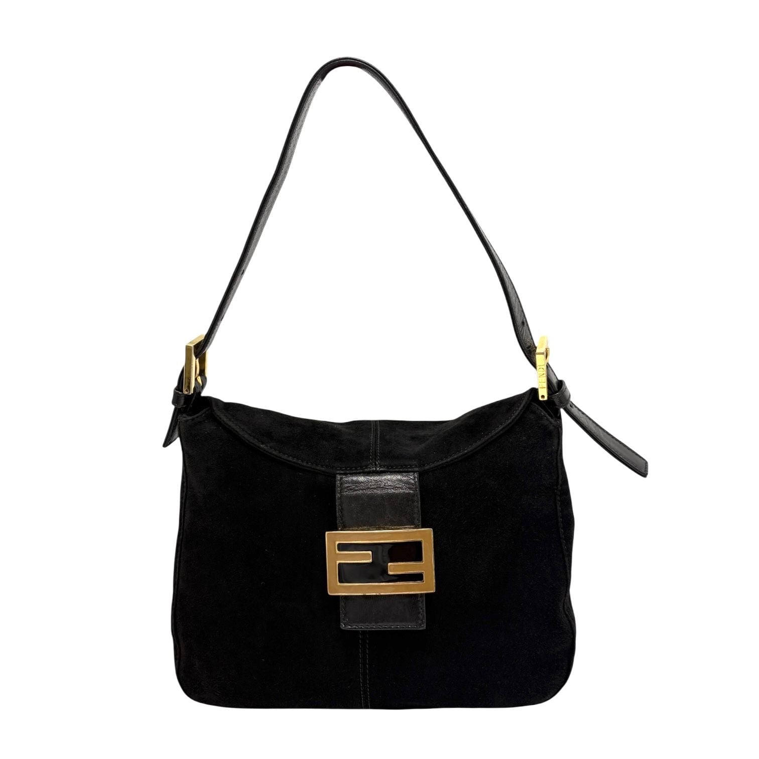 Fendi Black Suede Shoulder Bag