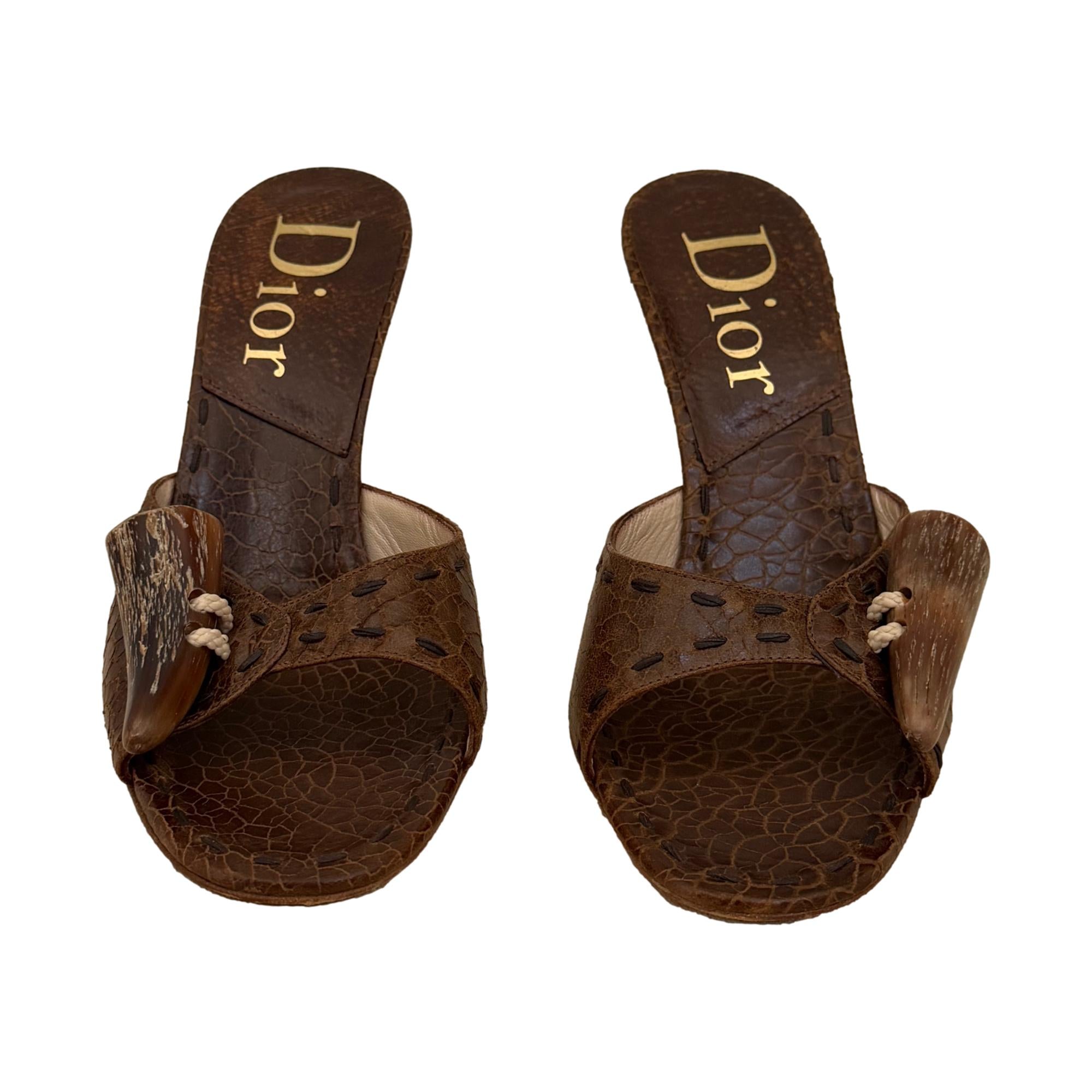 Dior Brown Distressed Heels