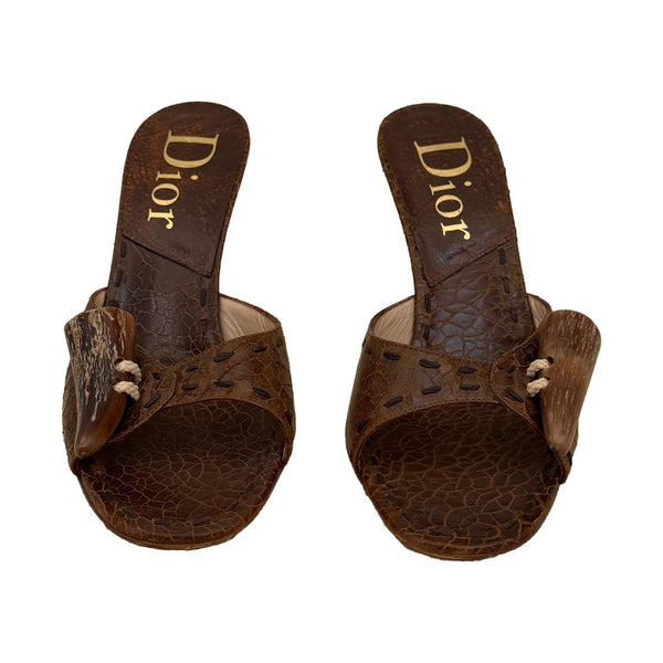 Dior Brown Distressed Heels