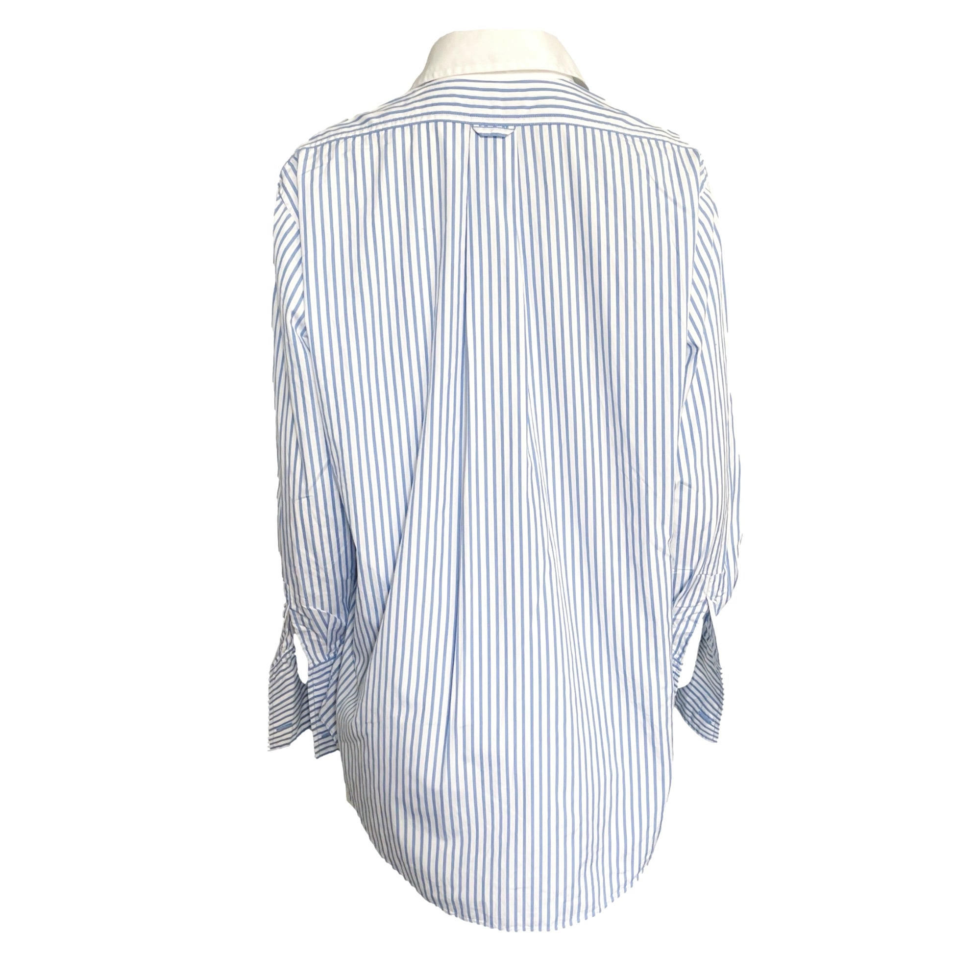 Chanel Light Blue Stripe Oversized Button Down