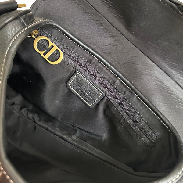 Dior Black Contrast Saddle Bag