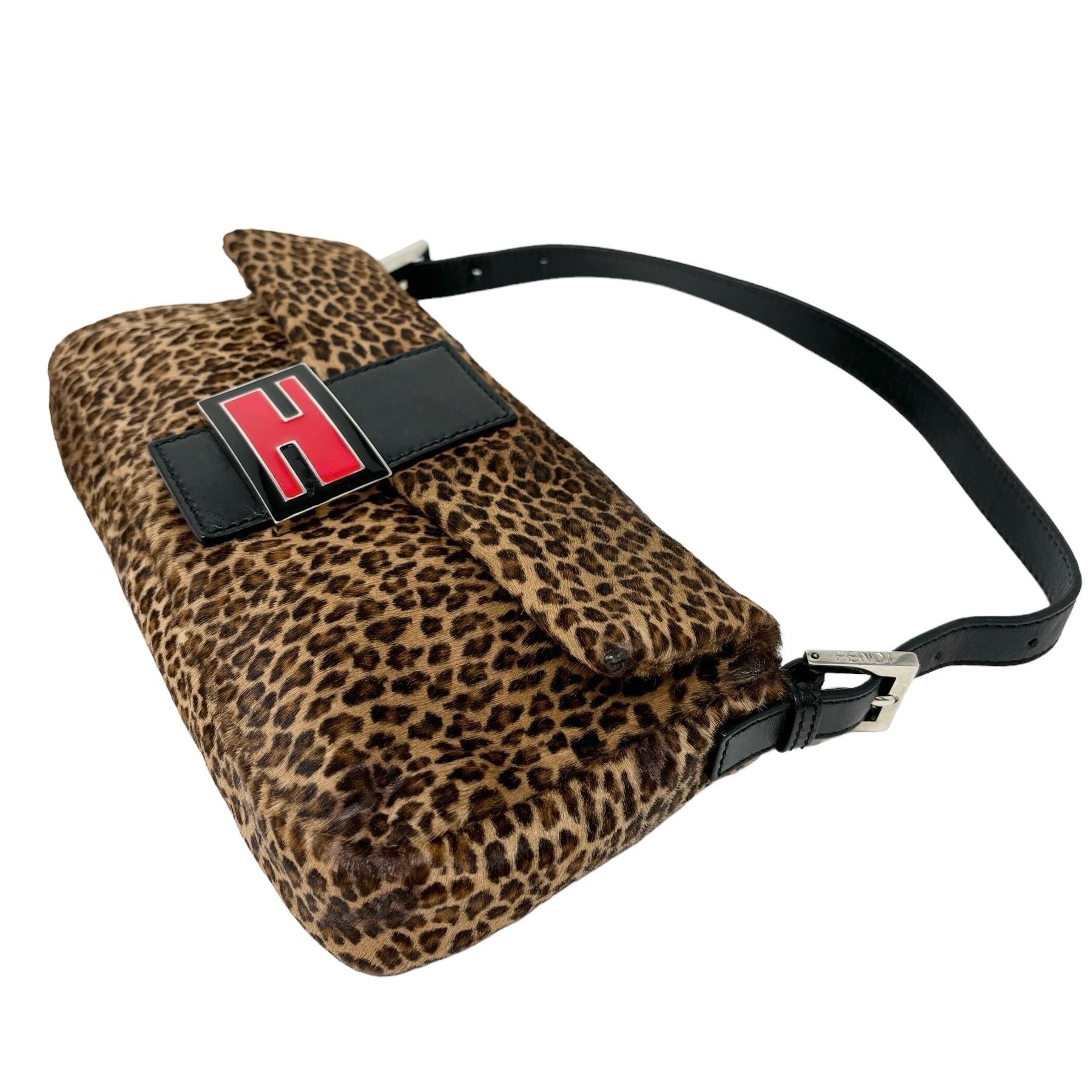 Fendi Cheetah + Red Baguette Bag