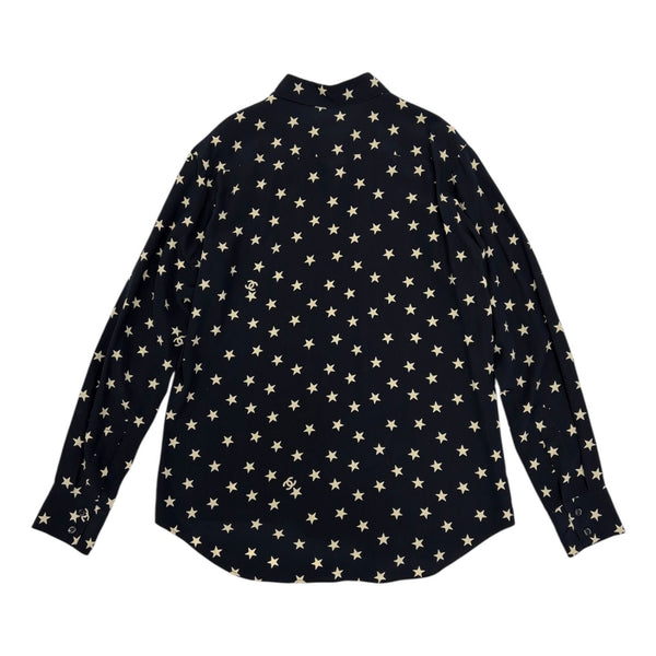 Chanel Navy Logo Star Button Down