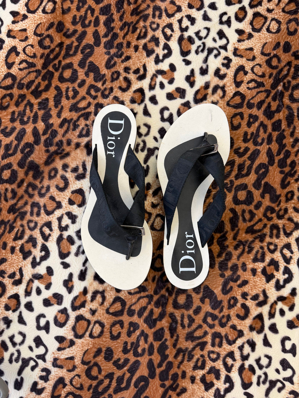 Dior Black Logo Strap Sandals(as is)