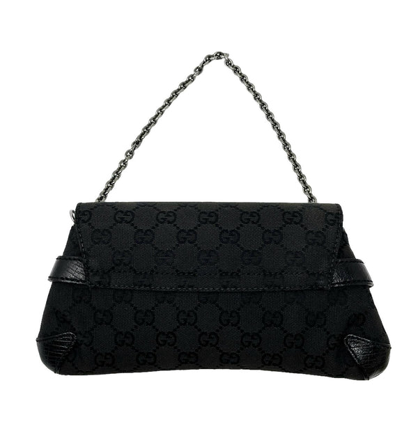 Gucci Black Horsebit Logo Shoulder Bag