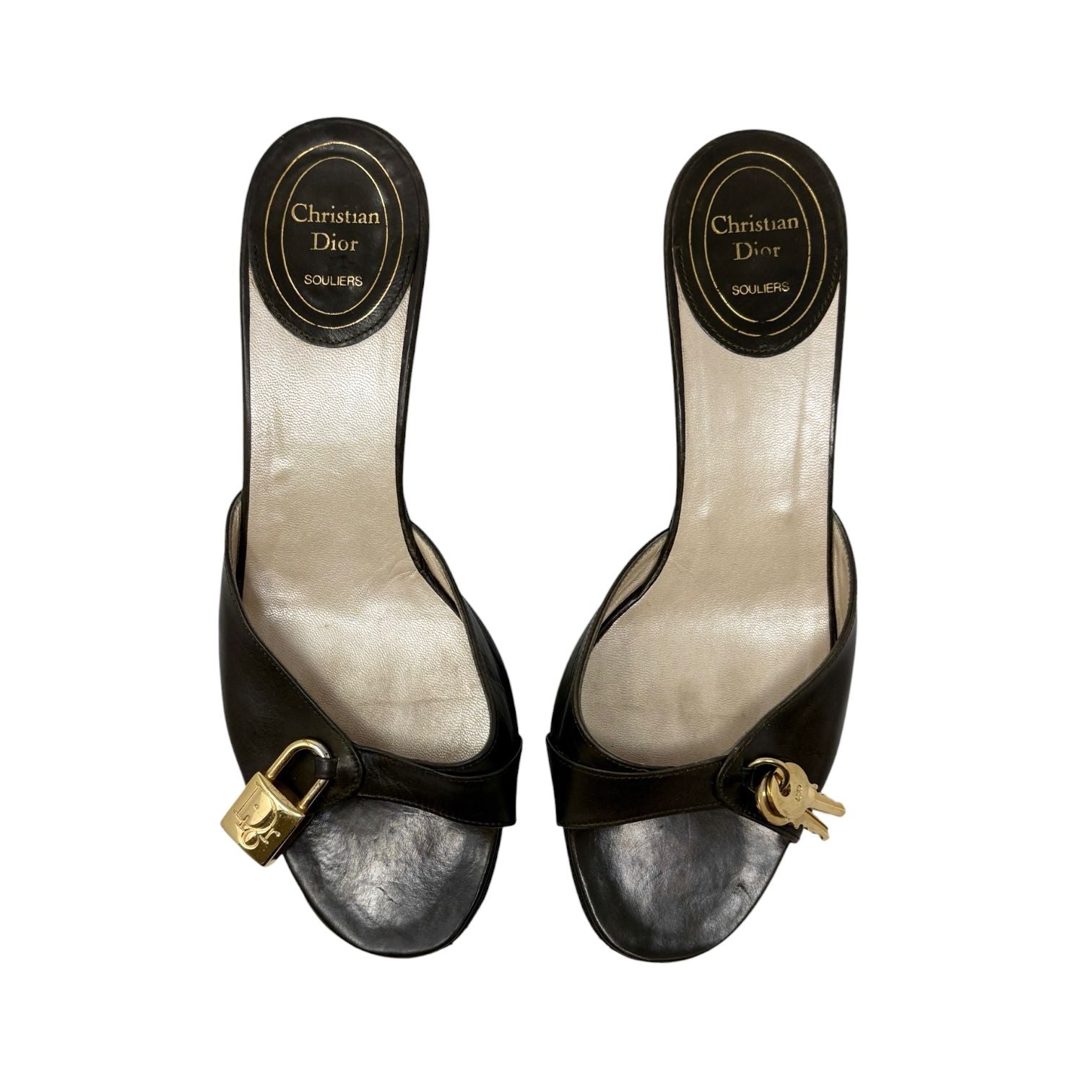Dior Lock + Key Brown Heels