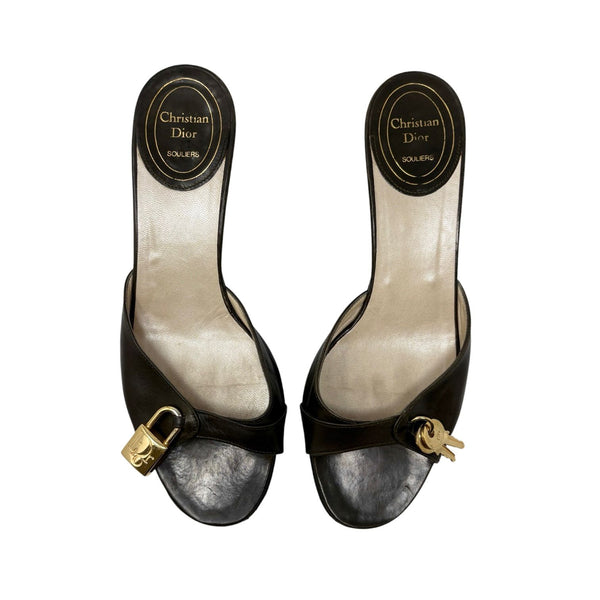 Dior Lock + Key Brown Heels