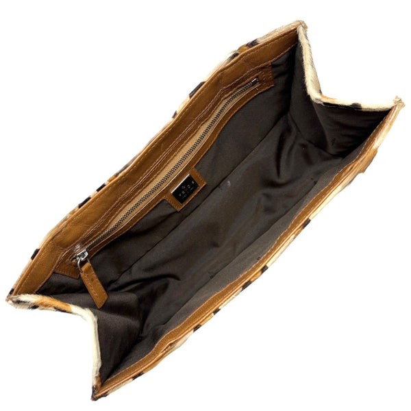 Fendi Leopard Print Calf-hair Top Handle Bag