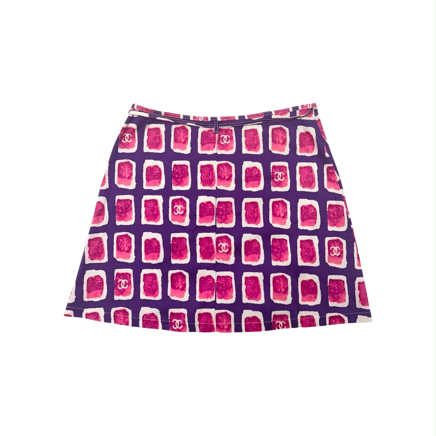 Chanel Purple Print Wrap Skirt