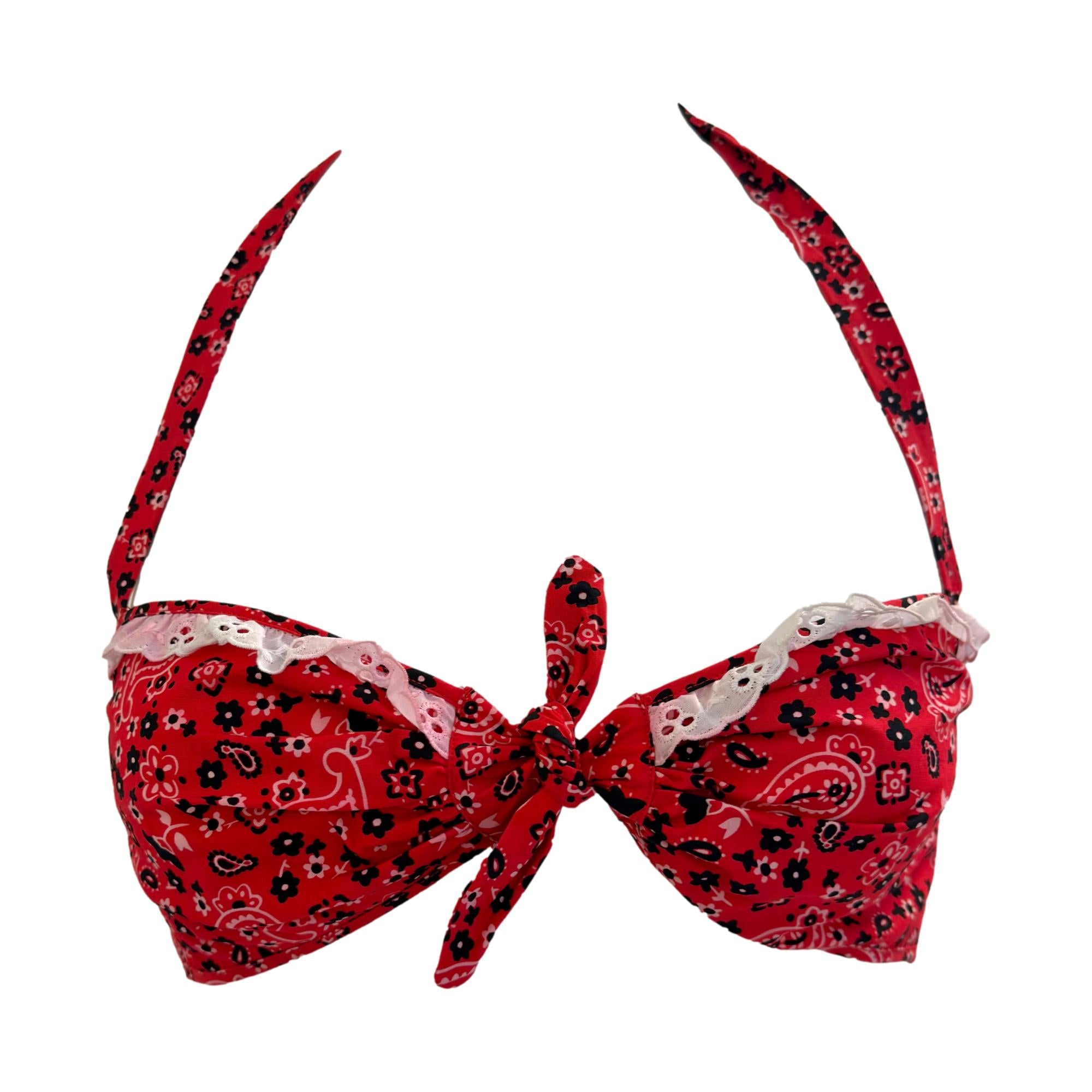 Dolce & Gabbana Red Bandana Bustier Top