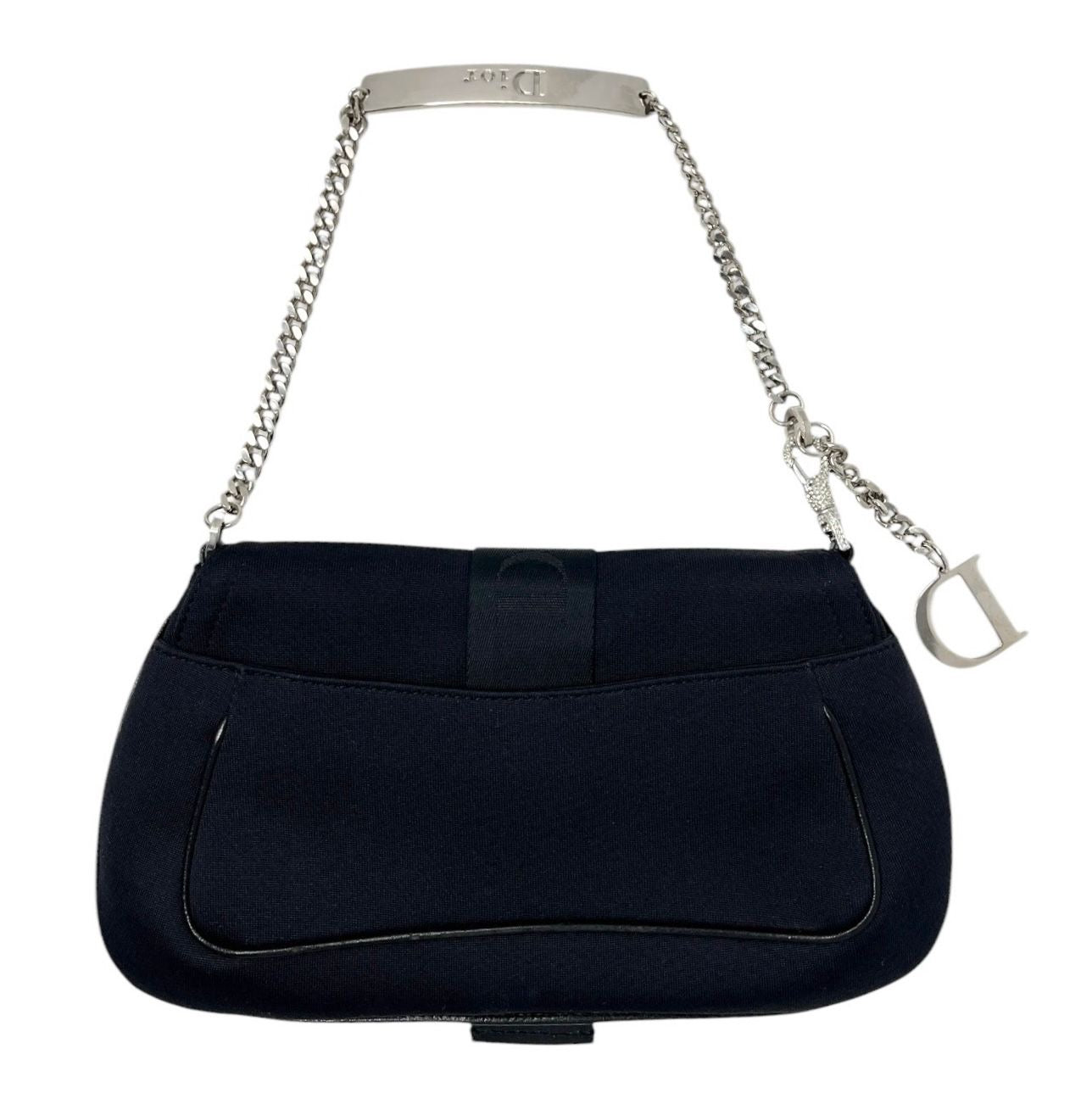 Dior Navy Canvas Studded Chain Mini Bag