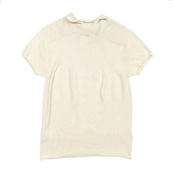 Chanel Ivory Logo Mock Neck Top