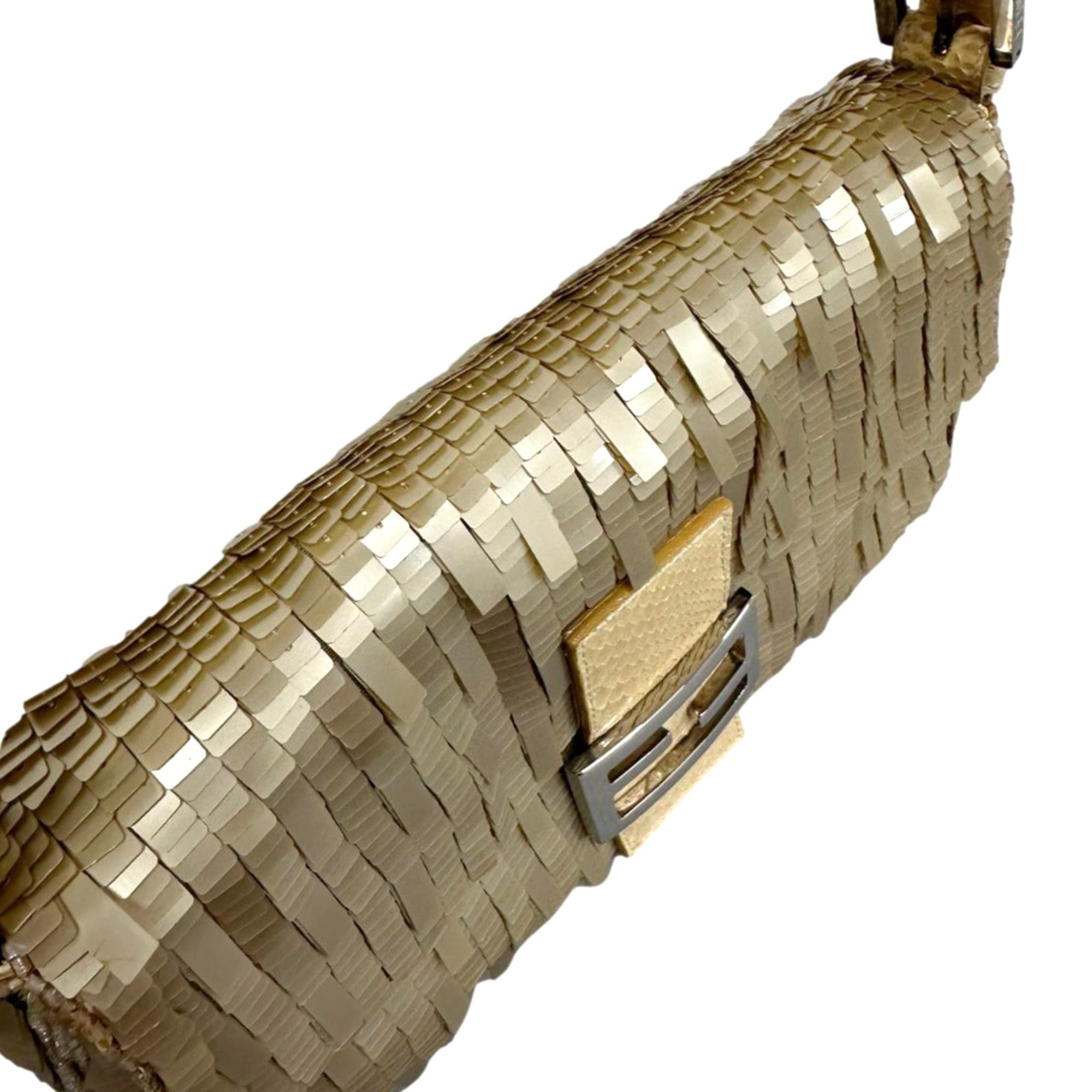 Fendi Bronze Sequin Baguette Bag