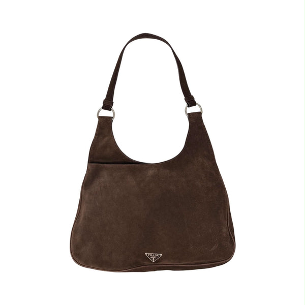 Prada Brown Suede Shoulder Bag