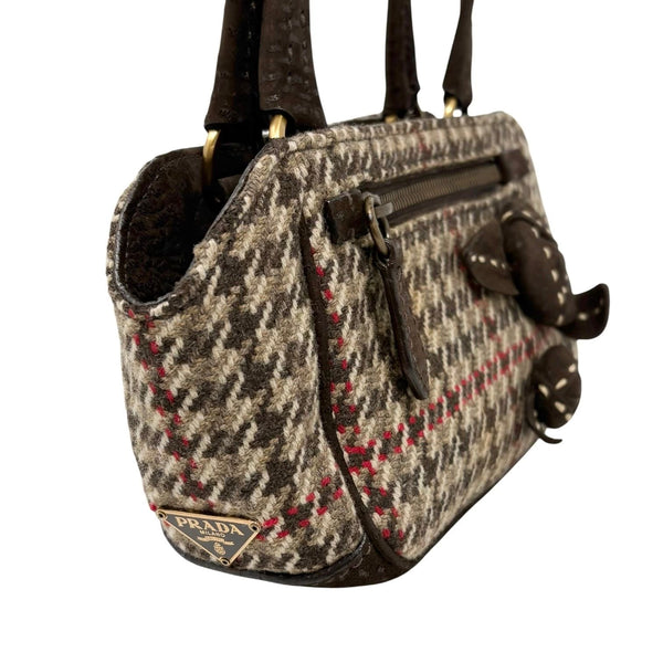 Prada Plaid Mini Top Handle Bag