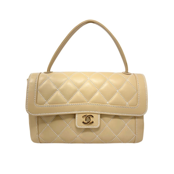 Chanel Beige Quilted Top Handle Bag