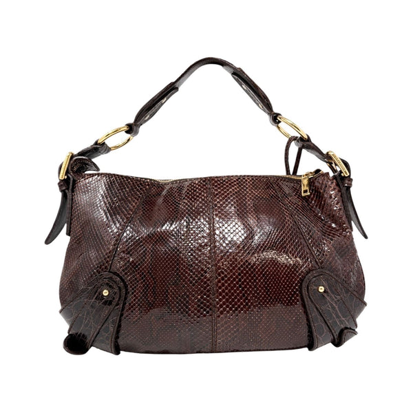 Dolce & Gabbana Brown Embossed Shoulder Bag