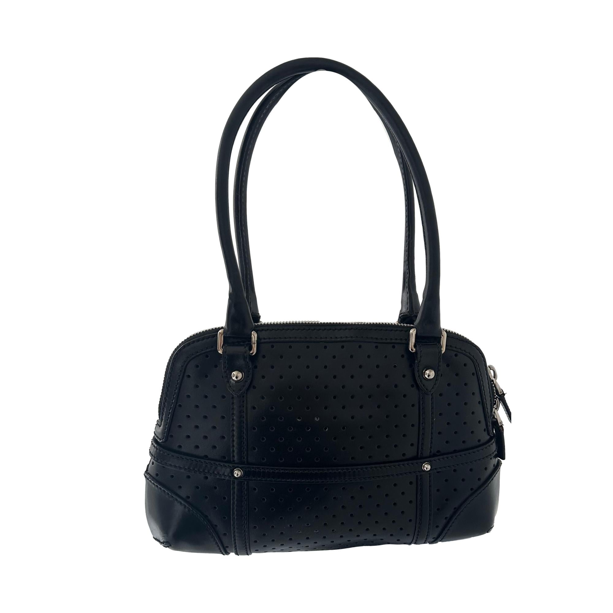 Gucci Black Perforated Bondage Shoulder Bag