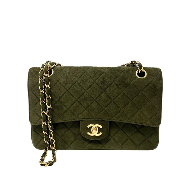 Chanel Olive Suede Flap Bag