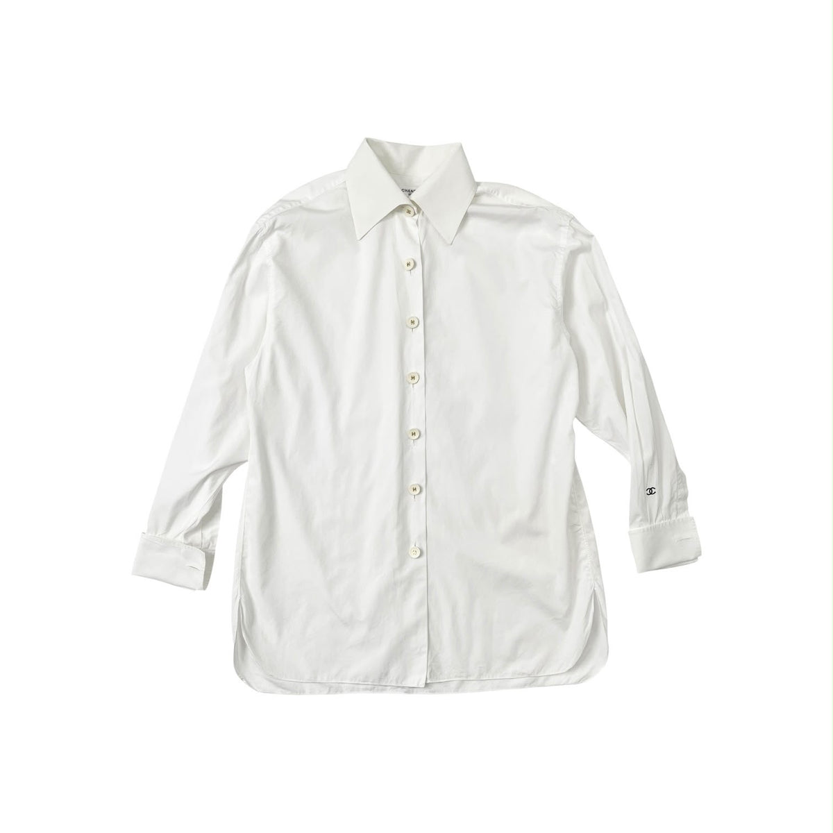 Chanel White Logo Button Down
