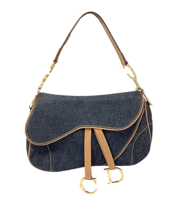 Dior Denim Double Saddle Bag