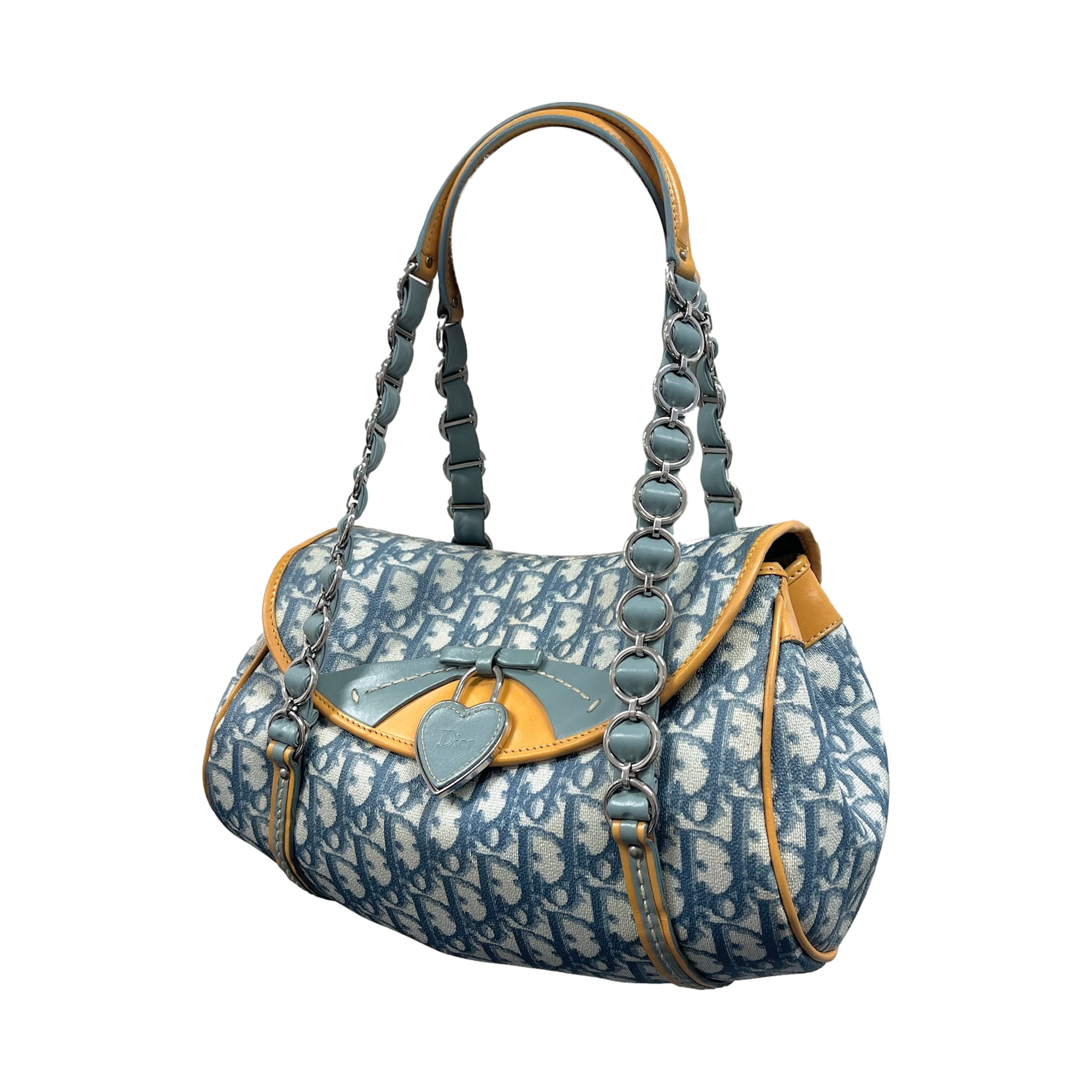 Dior Blue Heart Logo Shoulder Bag