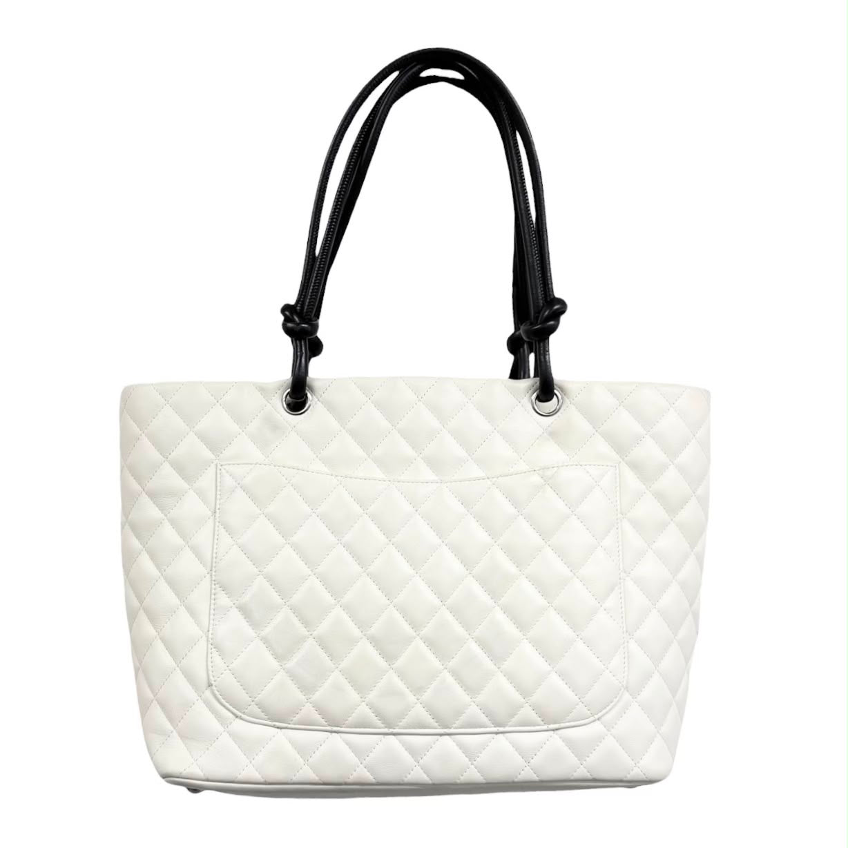 Chanel White Snakeskin Large Cambon Tote