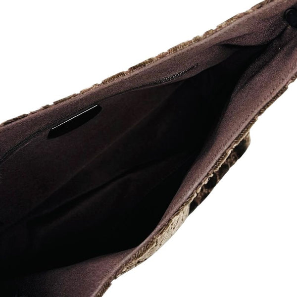 Gucci Brown Velvet Logo Shoulder Bag