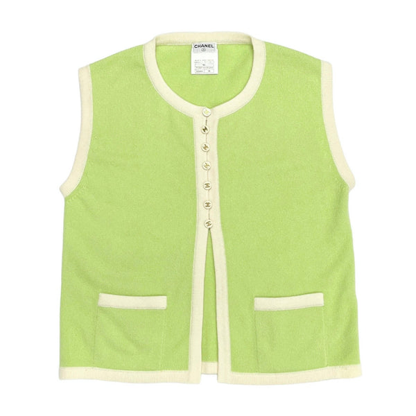 Chanel Pastel Green Cashmere Logo Tank